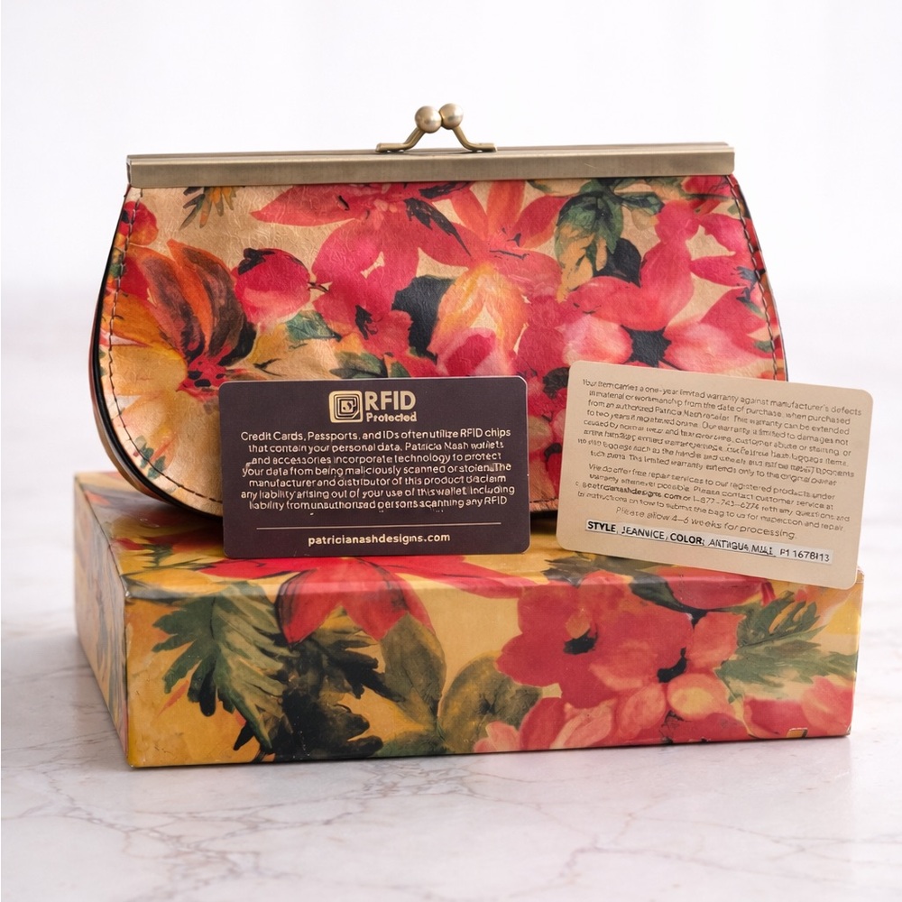 Patricia Nash Autumn Floral Clutch - Red and Orange